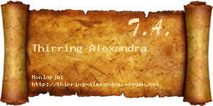 Thirring Alexandra névjegykártya
